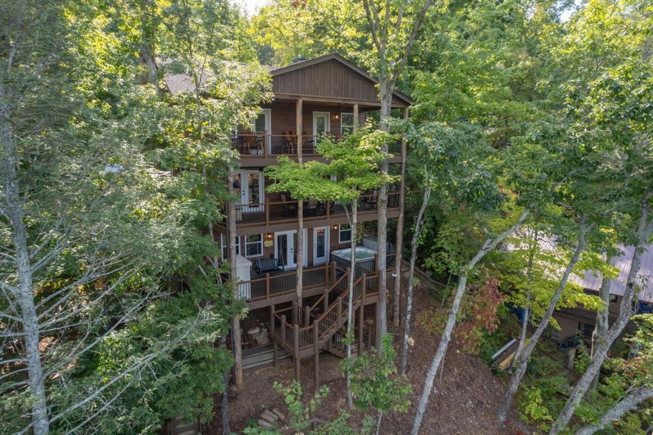 Russell'S Fort At White Oak Point: Historical Cabin On Lake Lure, Luxury, Direct Lake Access! Villa Dış mekan fotoğraf